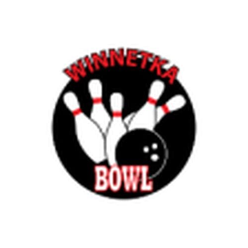 Bowling pins and ball, "Winnetka Bowl" logo.