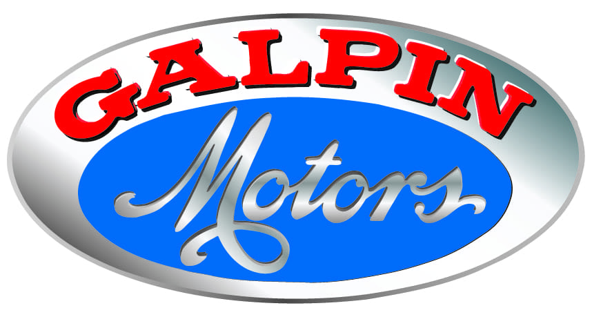 Galpin Motors logo with red and blue.