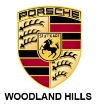 Porsche logo with Woodland Hills text.